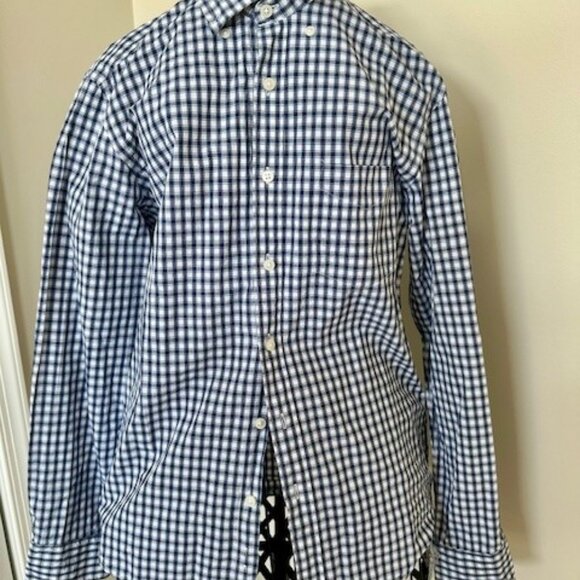 NWOT CLUB ROOM MEN BUTTON DOWN DRESS SHIRT NAVY WHITE CHECK SIZE SMALL $60 - Picture 2 of 11